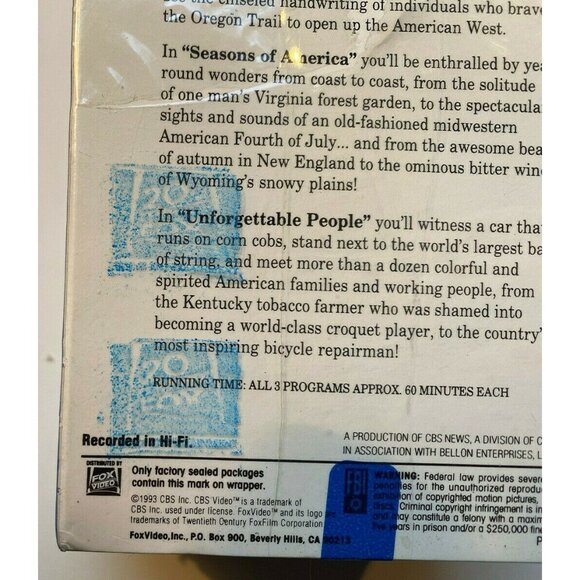 ON THE ROAD WITH CHARLES KURALT VHS New Unopened - Picture 4 of 5